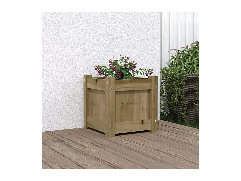 Jardinière 31x31x31 cm bois de pin imprégné
