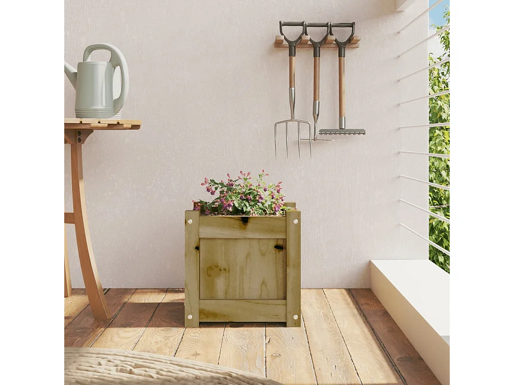 Jardinière 31x31x31 cm bois de pin imprégné
