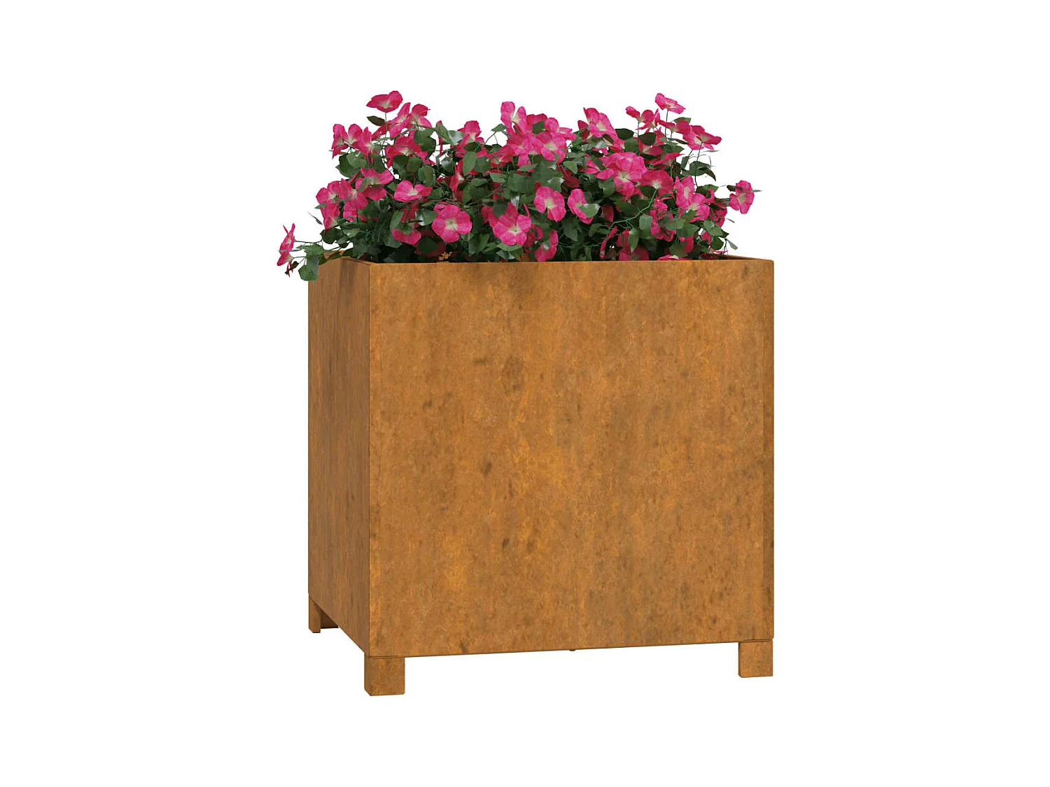 Plantenbak met poten roestig 49x47x50 cm cortenstaal
