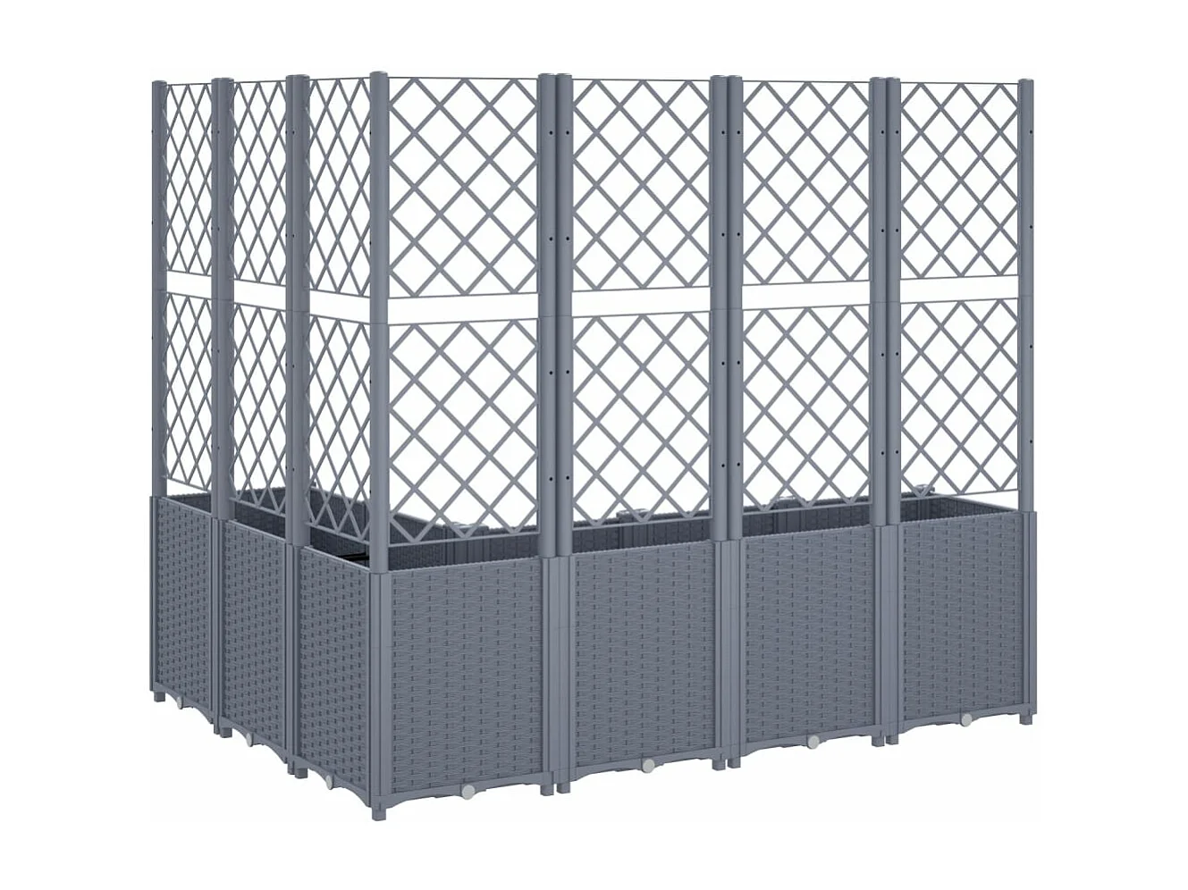 Jardinière avec treillis bleu gris 160x120x140 cm PP