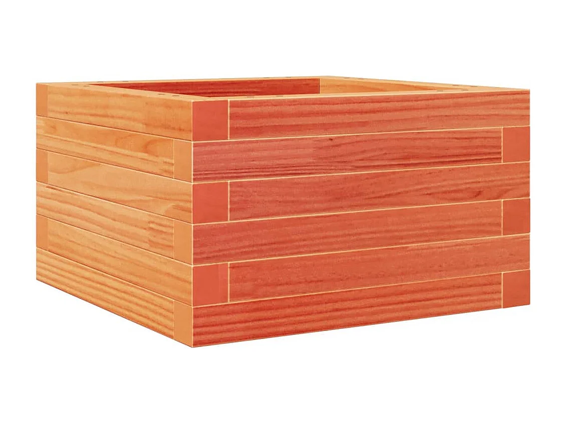 Jardinière cire marron 40x40x23 cm bois de pin massif