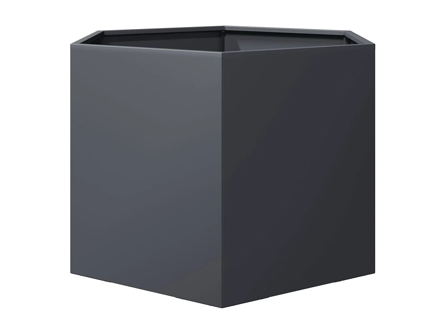 Jardinière anthracite hexagone 69x60x45 cm acier