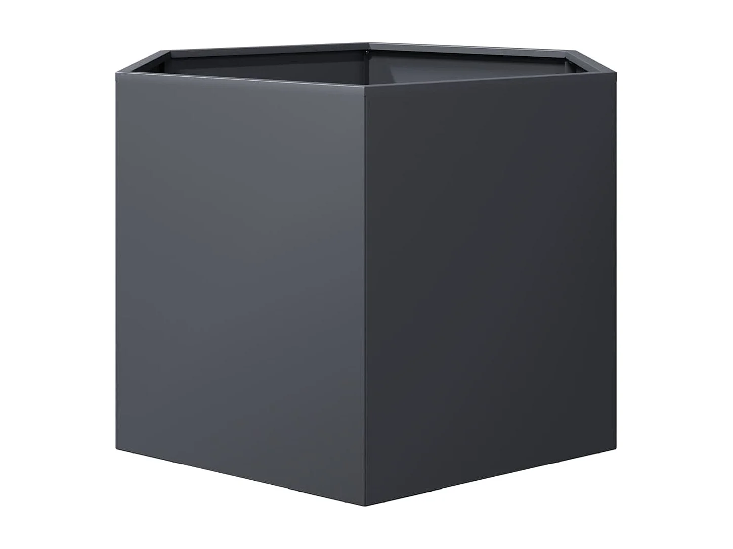 Jardinière anthracite hexagone 69x60x45 cm acier