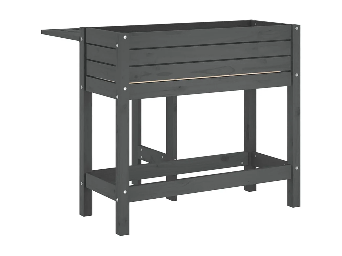 Jardinière de jardin avec dessus pliable gris bois pin massif