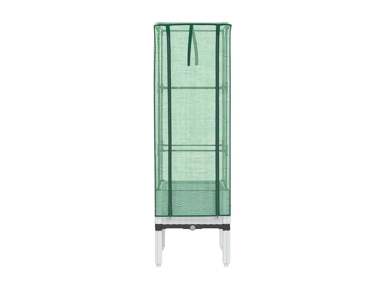 Jardinière surélevée avec housse aspect rotin 40x40x140 cm