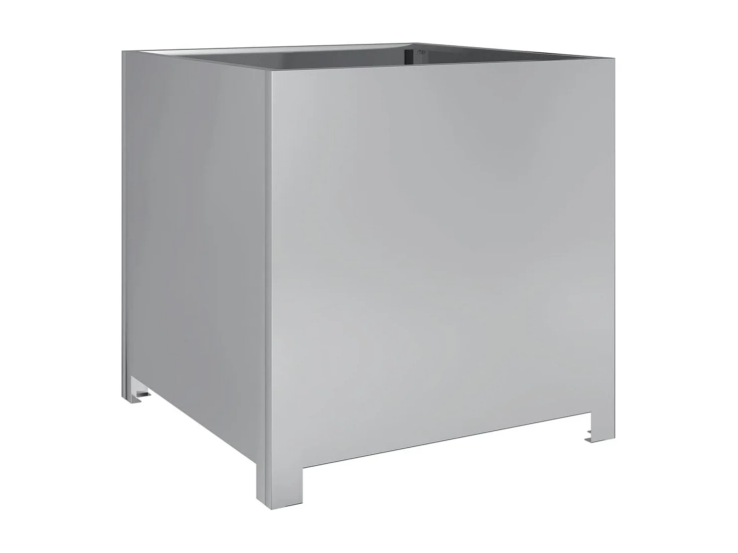 Vaso/floreira de jardim 50x50x50 cm aço galvanizado