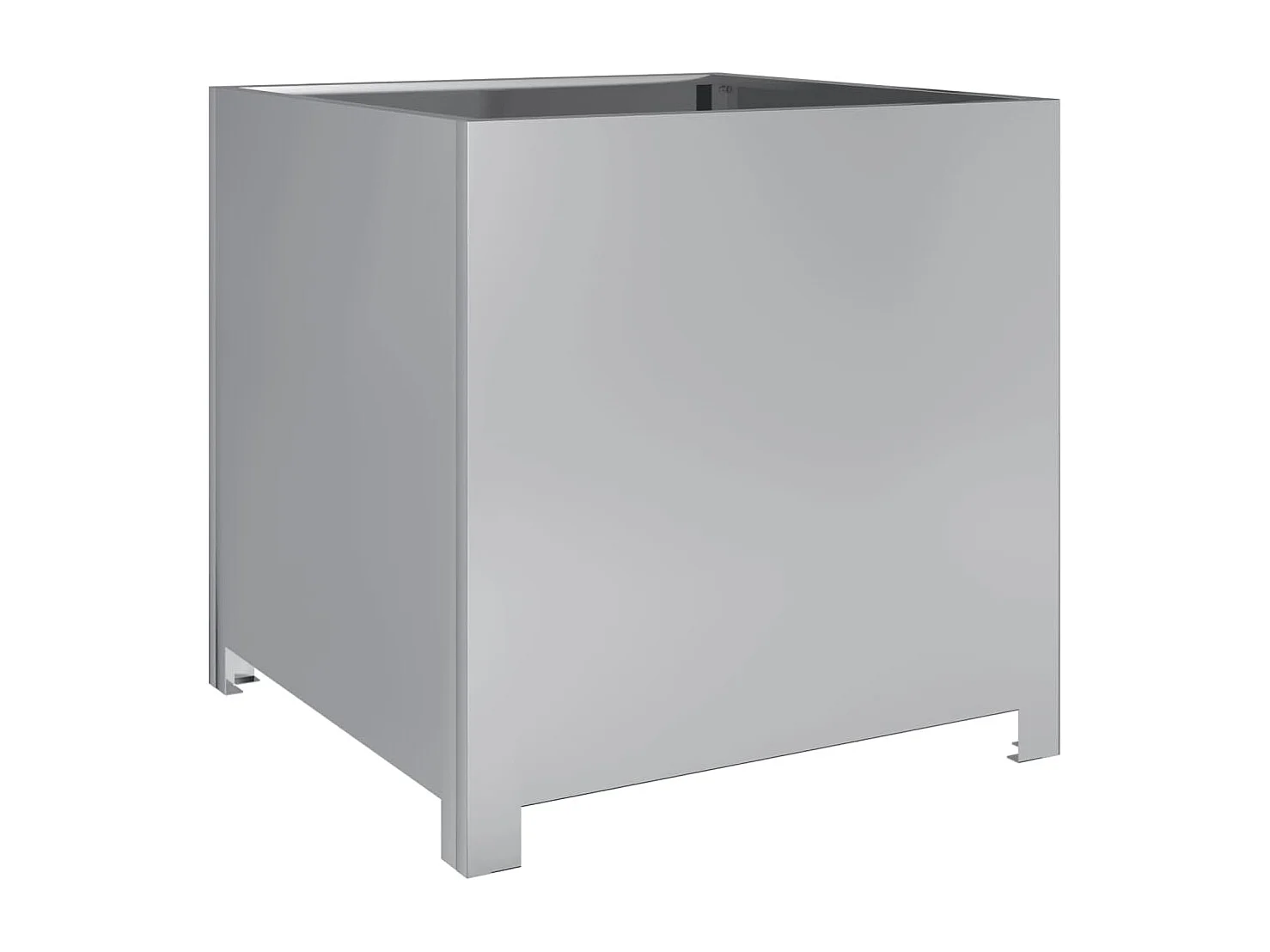 Vaso/floreira de jardim 50x50x50 cm aço galvanizado