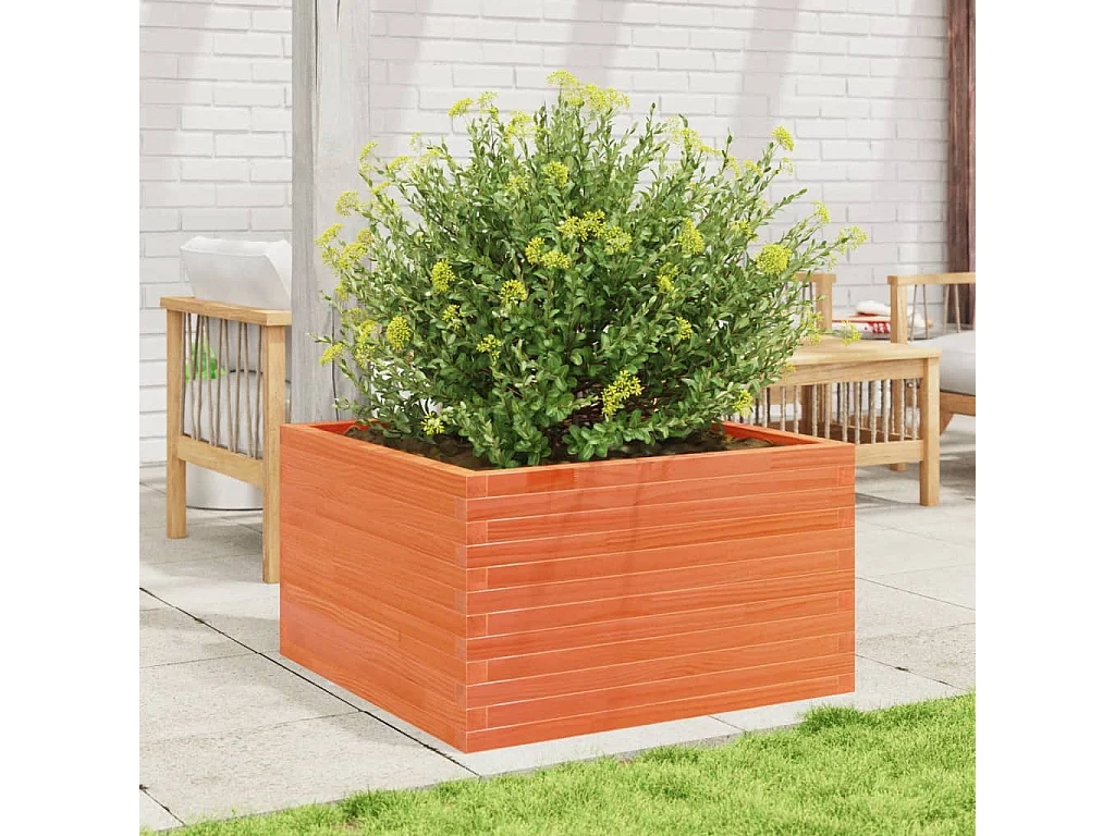 Vaso/floreira de jardim 80x80x45,5 cm pinho maciço castanho mel