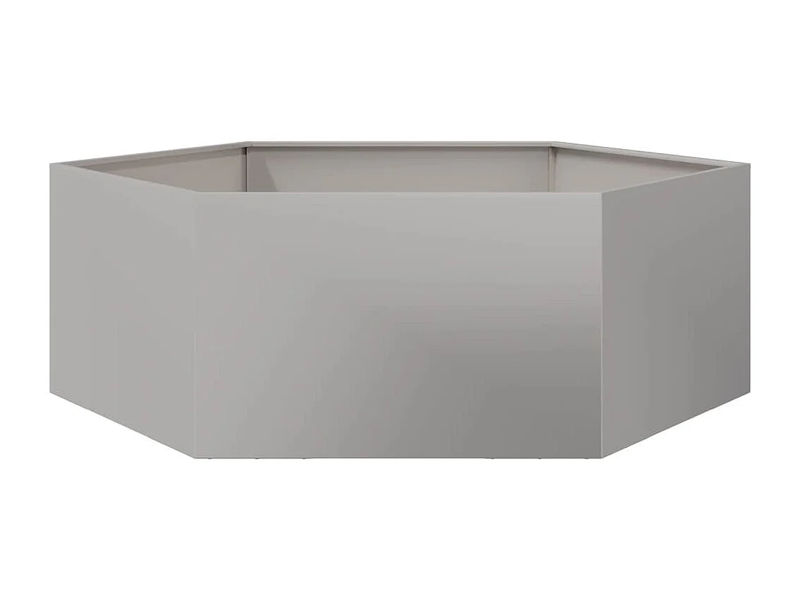 Jardinera hexagonal de acero inoxidable 138x120x45 cm