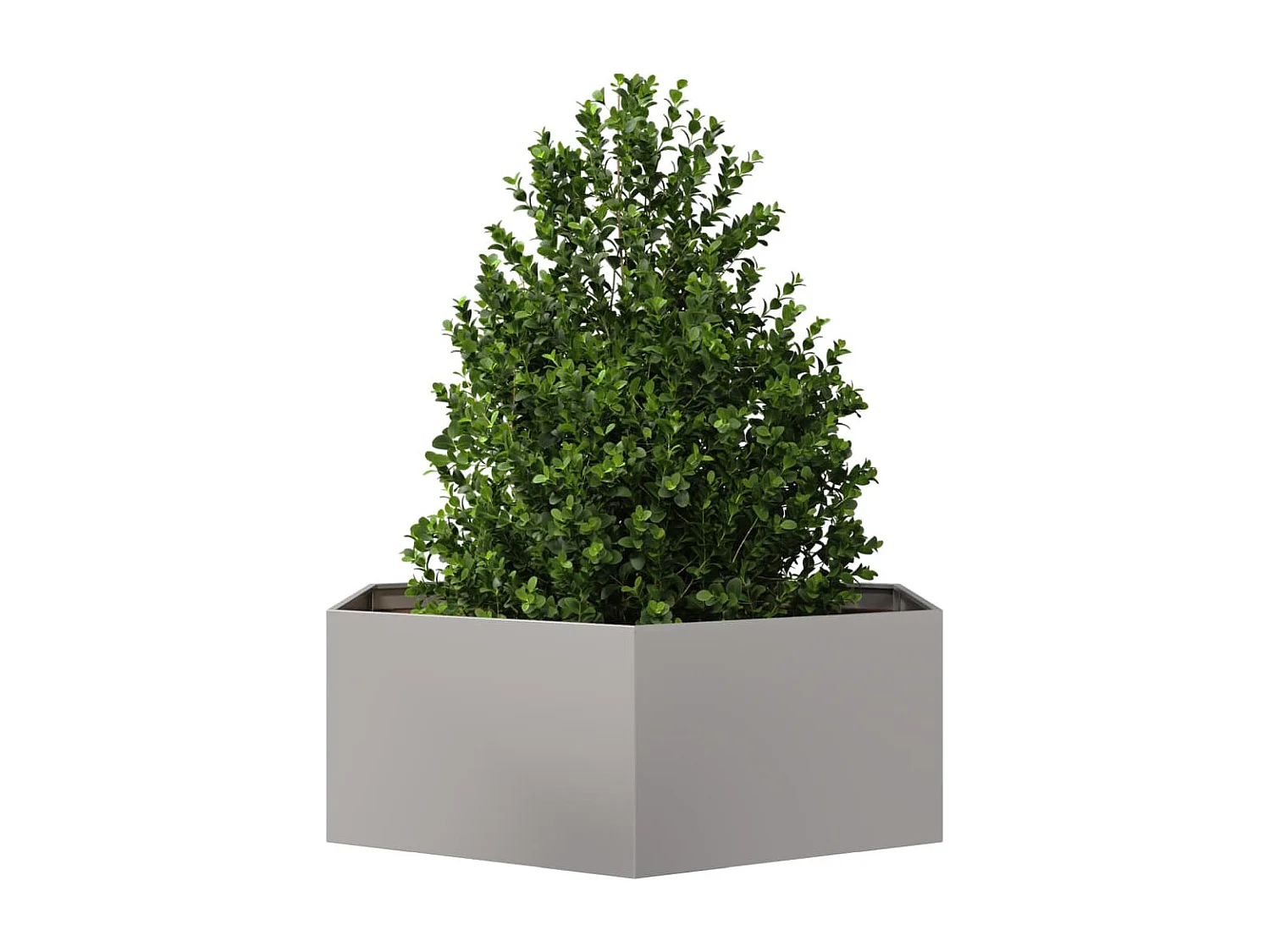 Jardinera hexagonal de acero inoxidable 138x120x45 cm