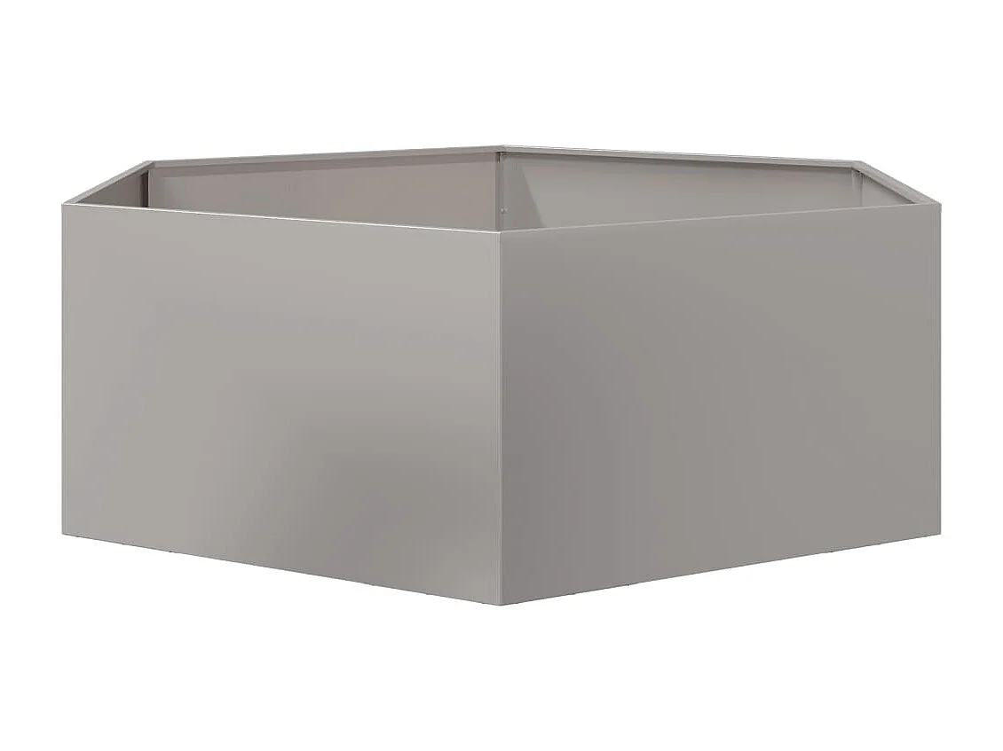Jardinera hexagonal de acero inoxidable 138x120x45 cm
