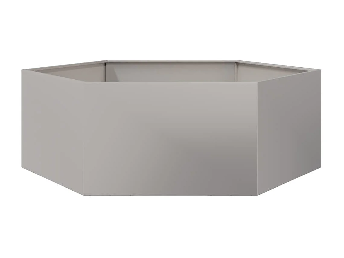 Jardinière hexagone 138x120x45 cm acier inoxydable