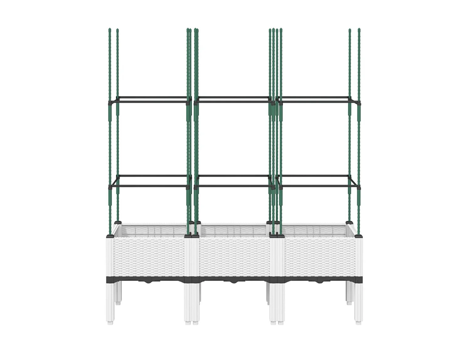 Fioriera da Giardino con Graticcio Bianco 120x40x142,5 cm PP