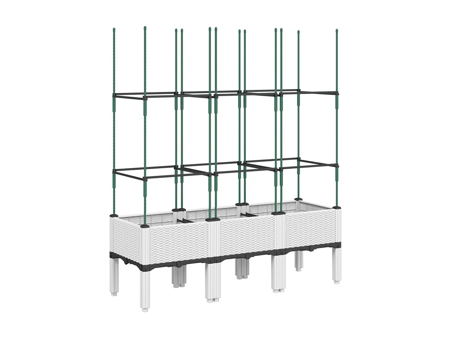 Fioriera da Giardino con Graticcio Bianco 120x40x142,5 cm PP