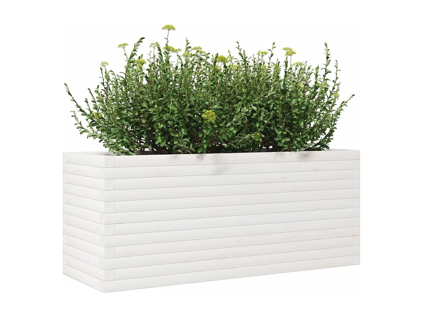 Jardinière blanc 110x40x45,5 cm bois de pin massif