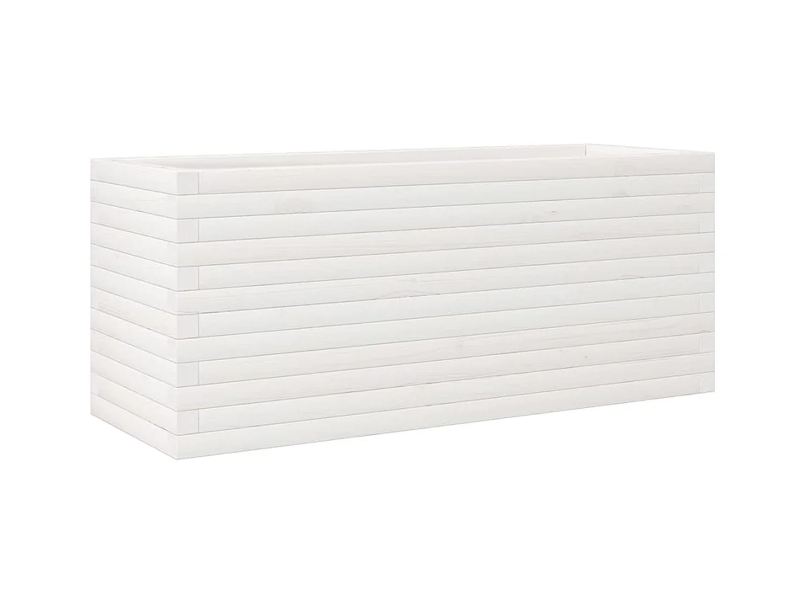 Plantenbak 110x40x45,5 cm massief grenenhout wit