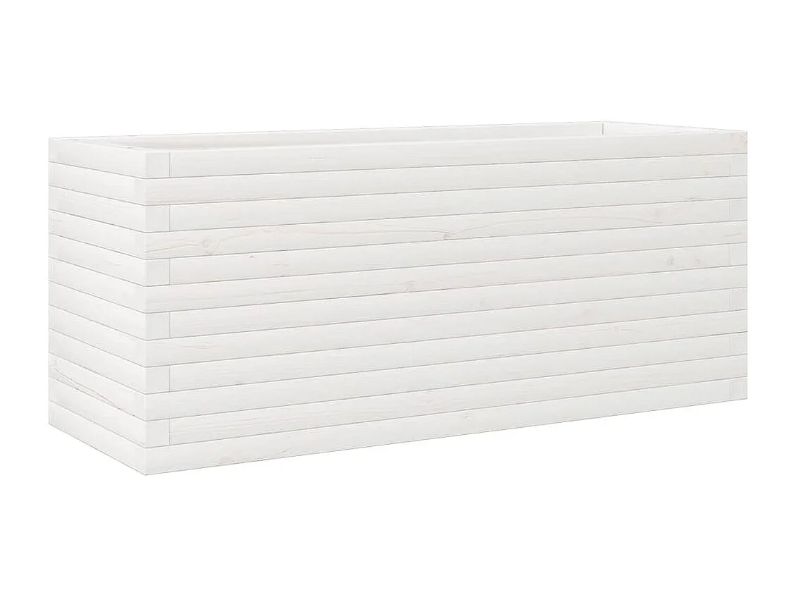 Jardinière blanc 110x40x45,5 cm bois de pin massif