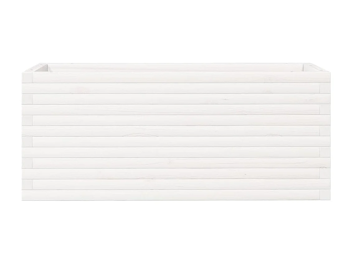 Jardinière blanc 110x40x45,5 cm bois de pin massif