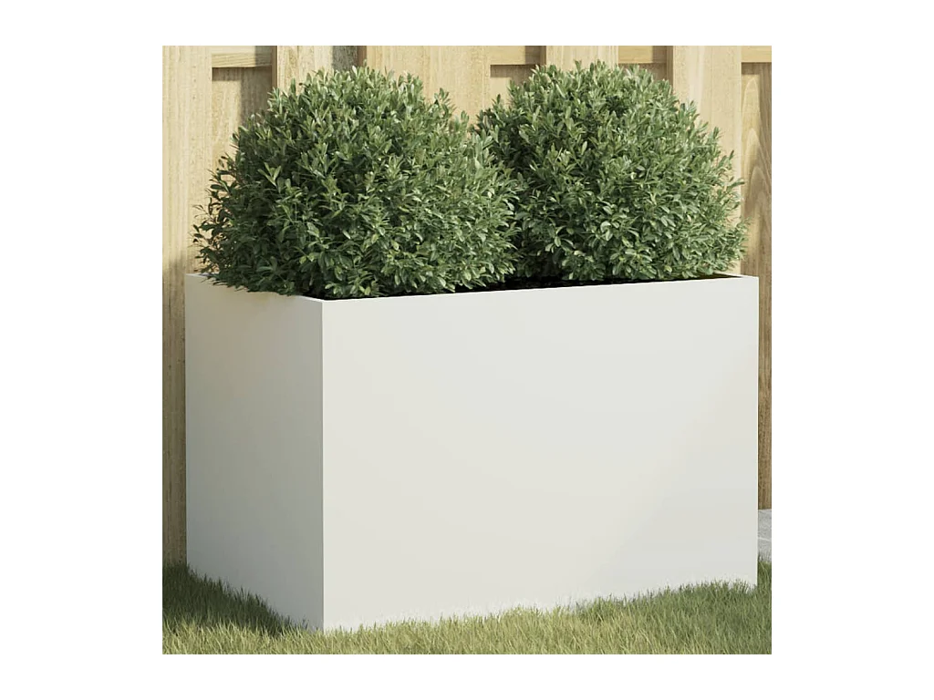 Jardinière blanc 62x40x39 cm acier
