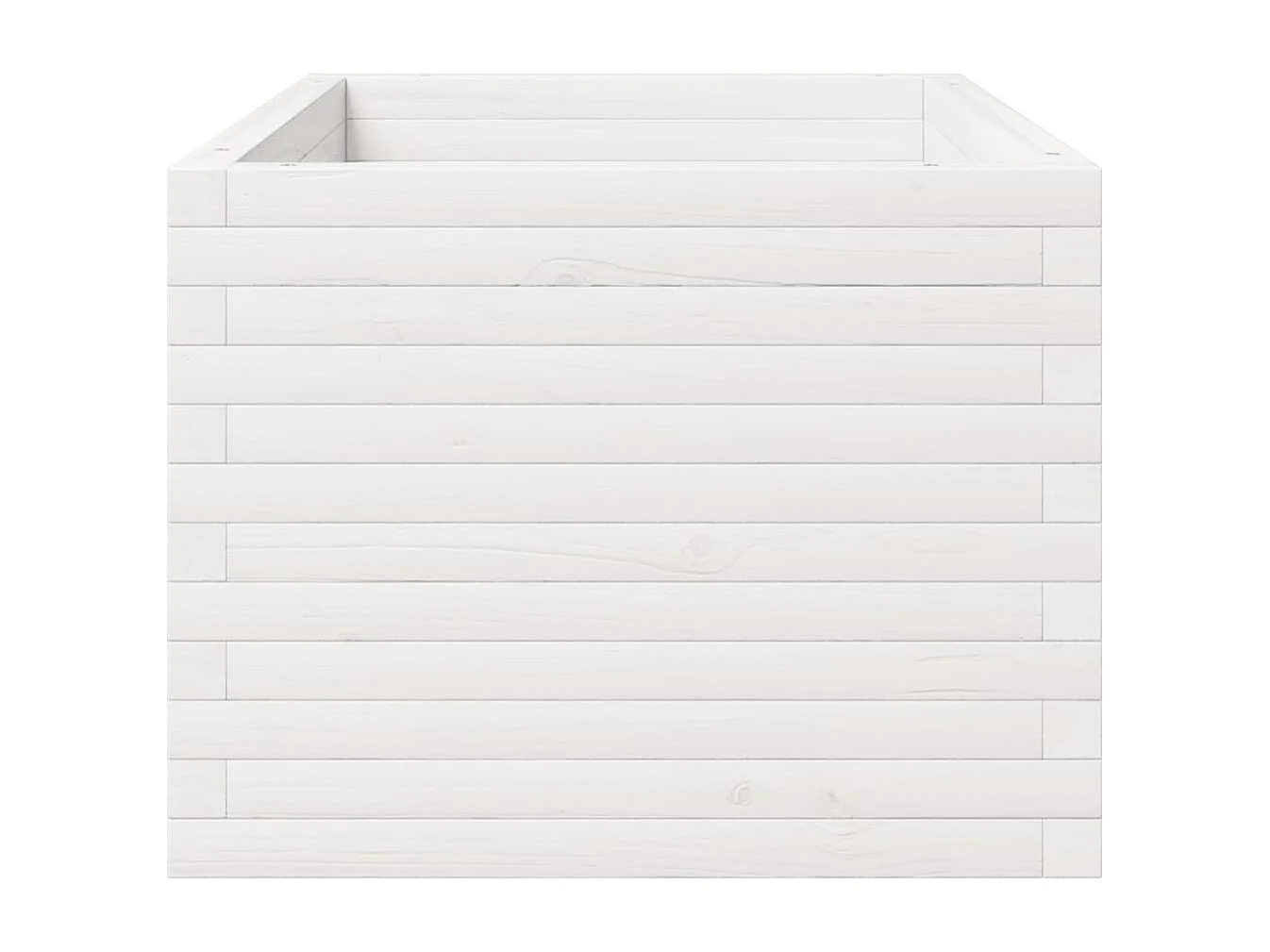 Jardinière blanc 90x60x49,5 cm bois de pin massif