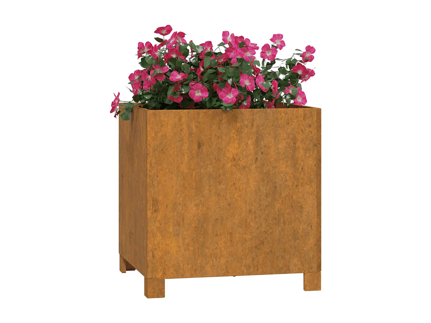 Vaso/floreira com pernas 42x40x43 cm aço corten cor enferrujado