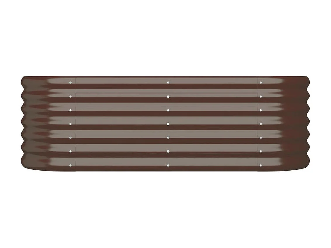 Canteiro elevado jardim 114x40x36cm aço revestido a pó castanho