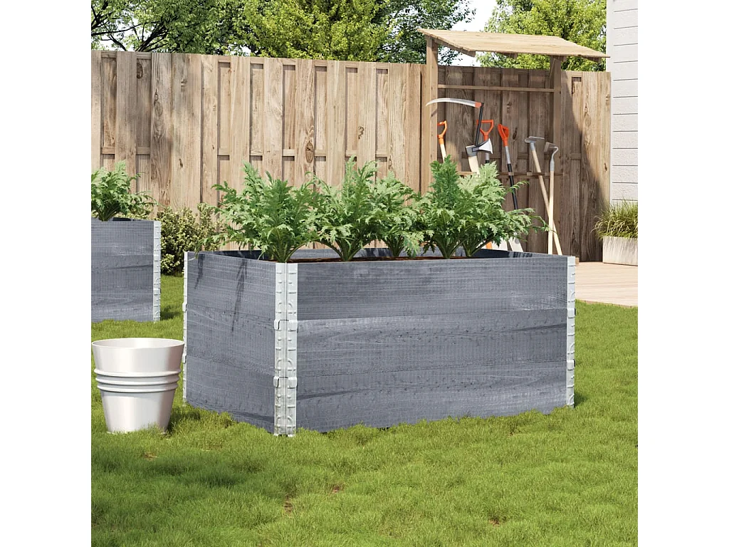 Pflanzkasten Grau 120x80 cm Massivholz Kiefer