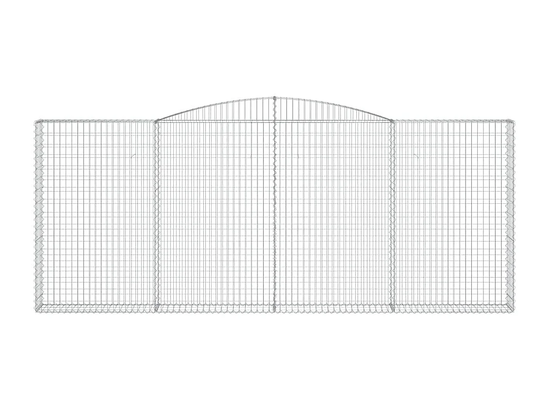 Paniers à gabions arqués 5 pcs 400x30x160/180 cm Fer galvanisé