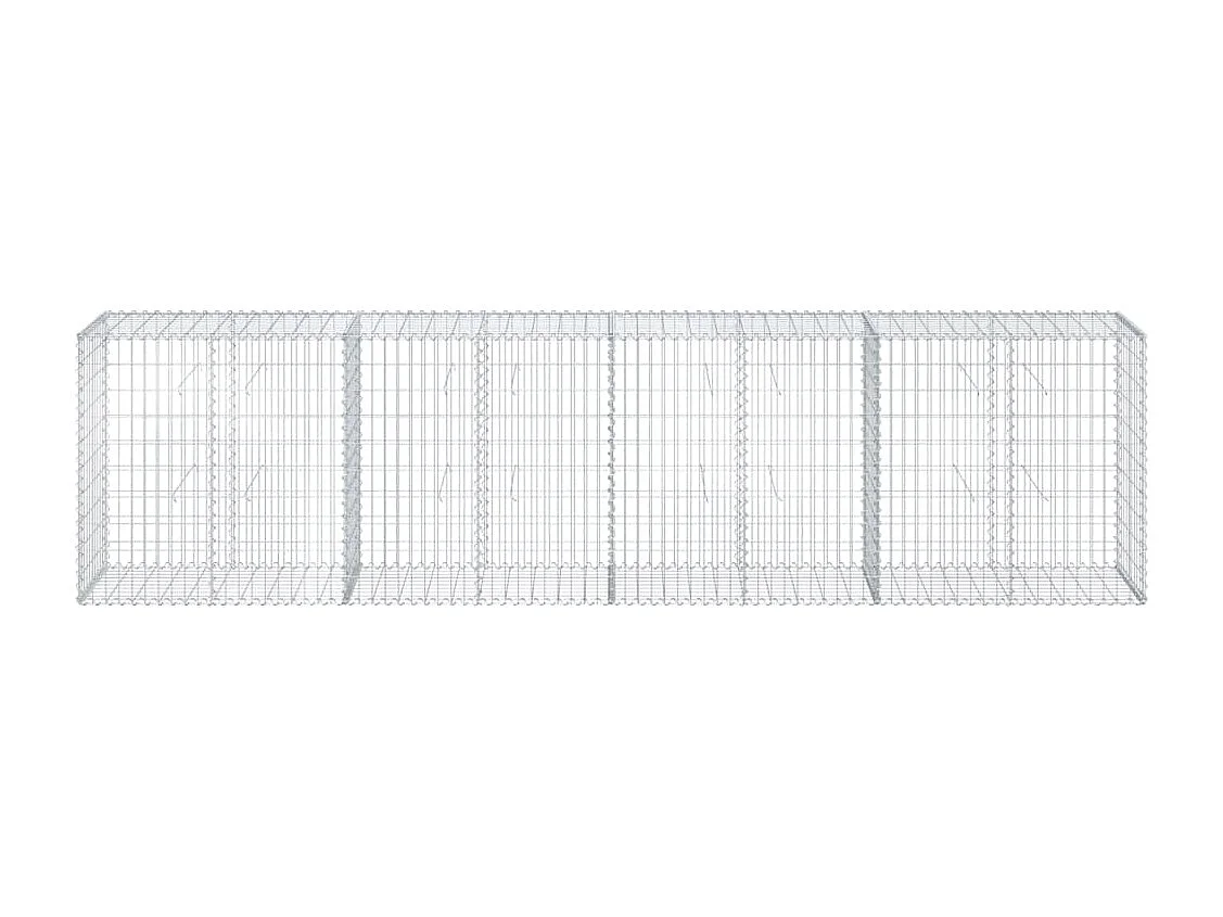 Cesto gabião com cobertura 400x50x100 cm ferro galvanizado