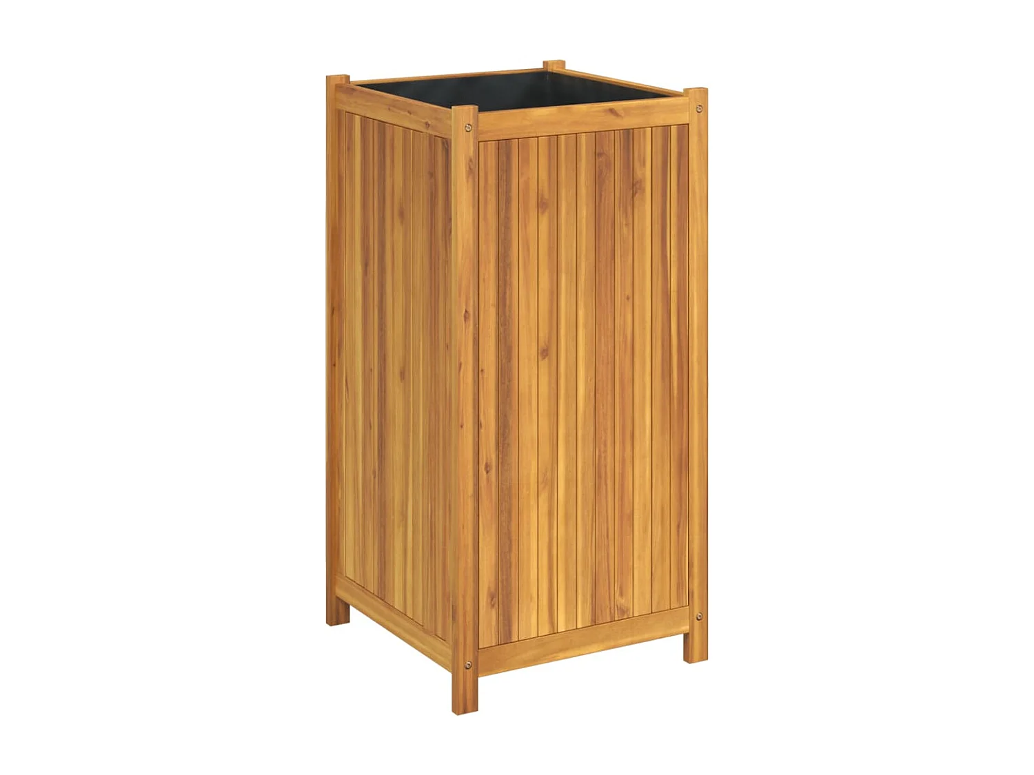 Jardinière avec doublure 50x50x100 cm bois massif d'acacia