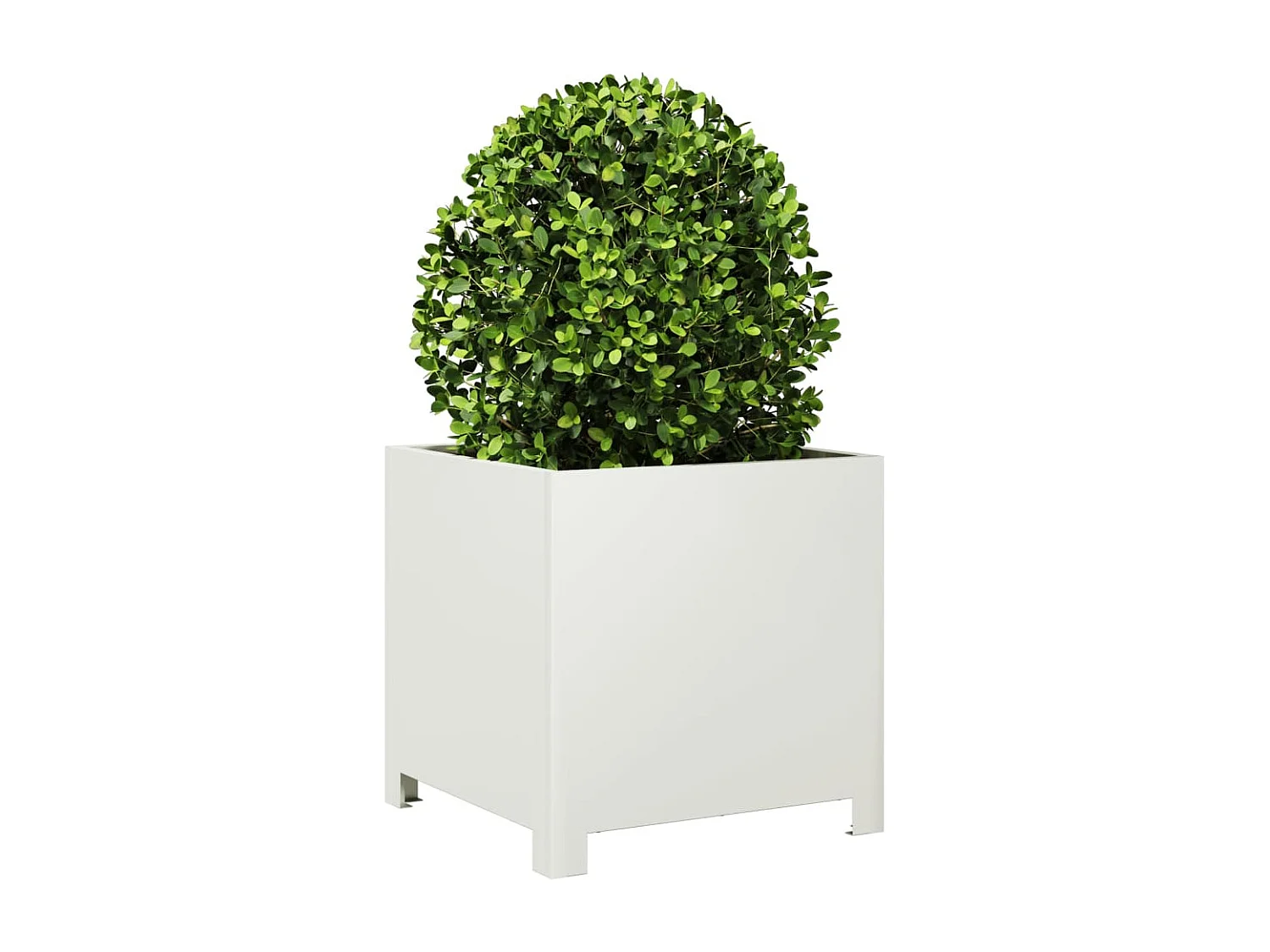 Jardinières 2 pcs blanc 40x40x40 cm acier