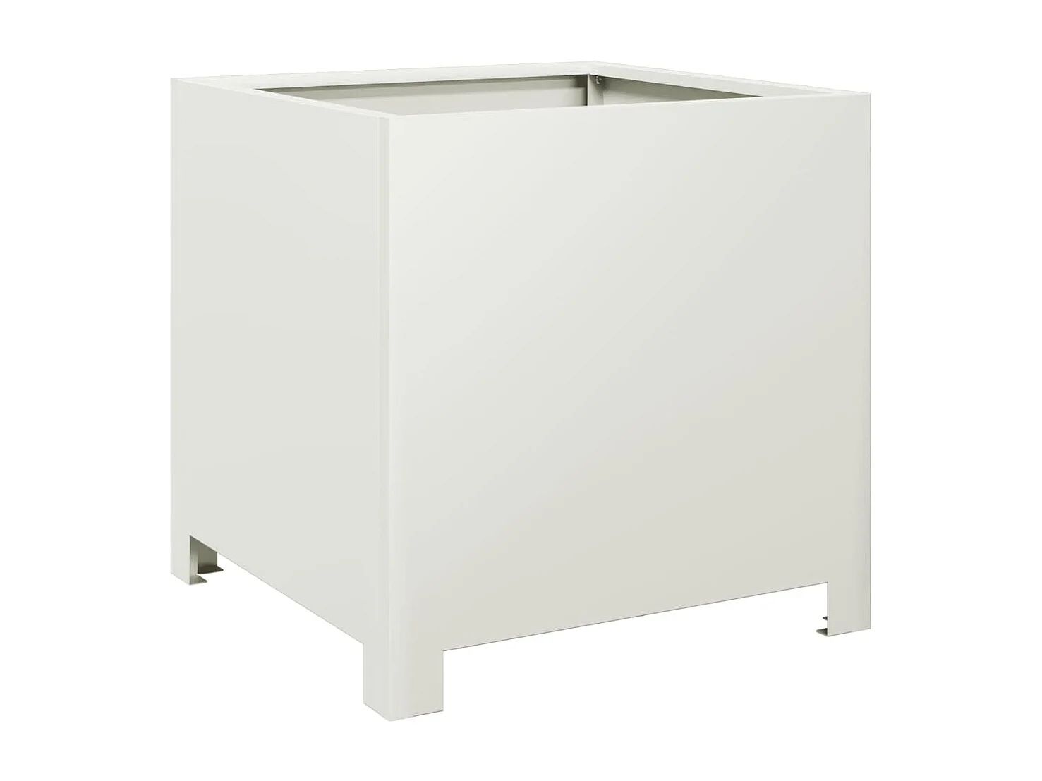 Jardinières 2 pcs blanc 40x40x40 cm acier