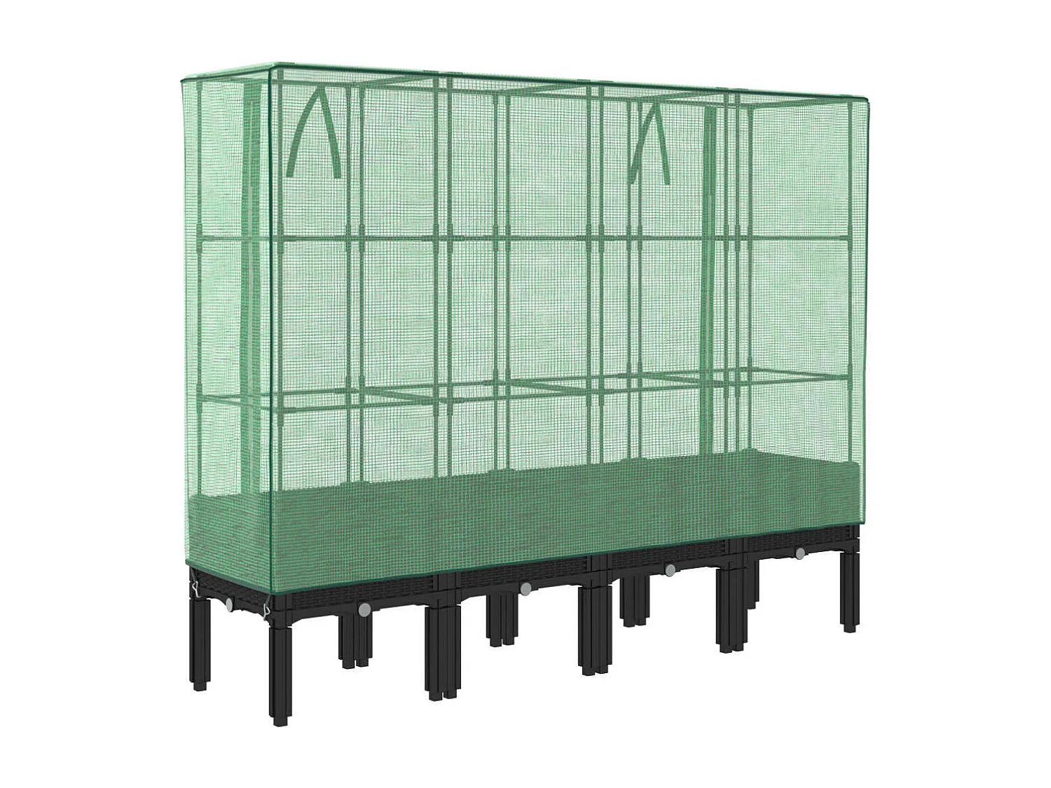 Letto Rialzato con Copertura Serra Effetto Rattan 160x40x140 cm