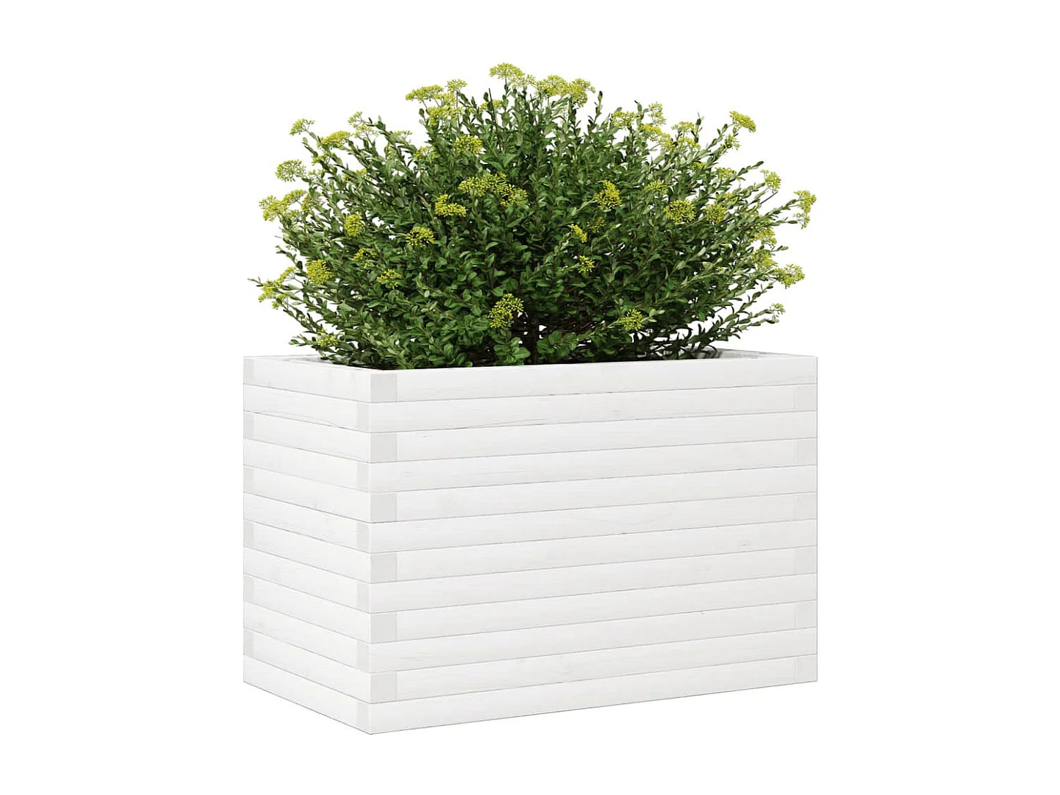 Jardinière blanc 70x40x46 cm bois de pin massif