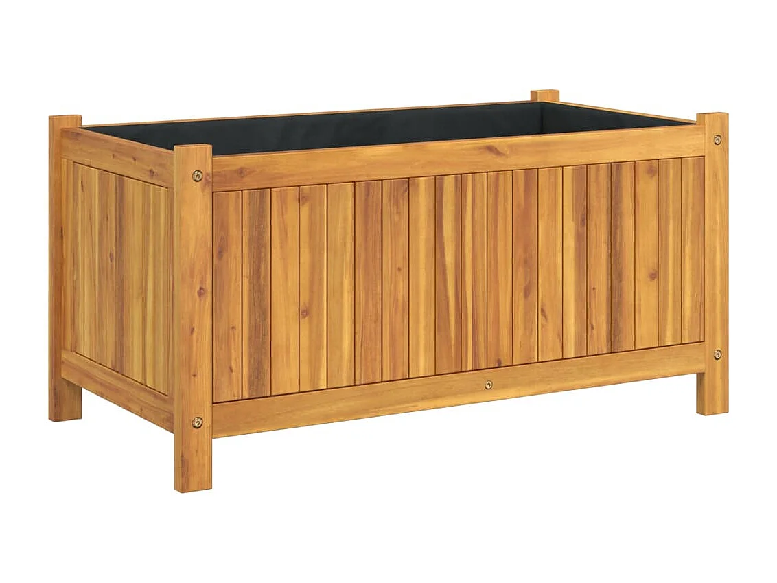 Jardinière avec doublure 80x42x40 cm bois massif d'acacia