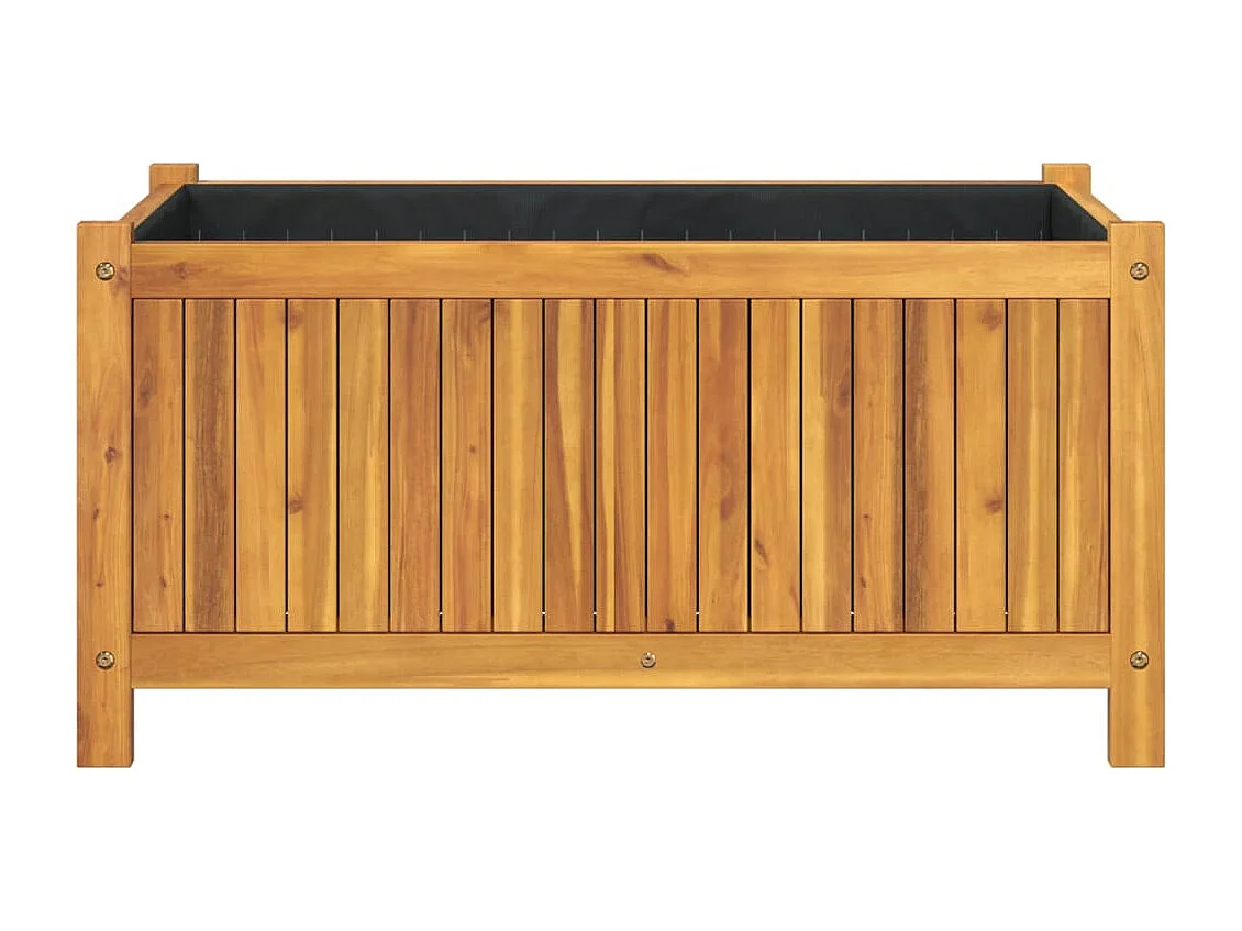 Jardinière avec doublure 80x42x40 cm bois massif d'acacia