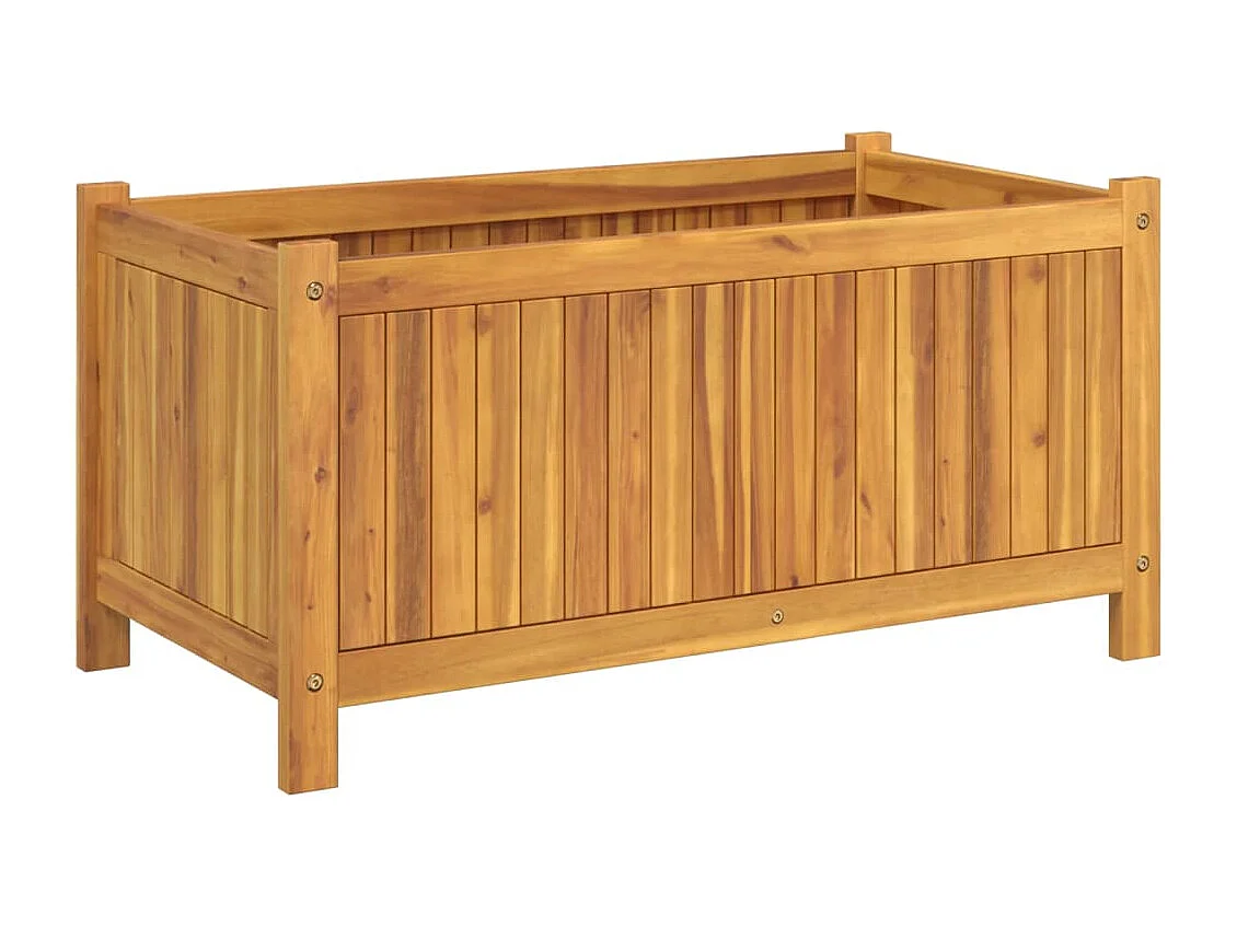 Jardinière avec doublure 80x42x40 cm bois massif d'acacia