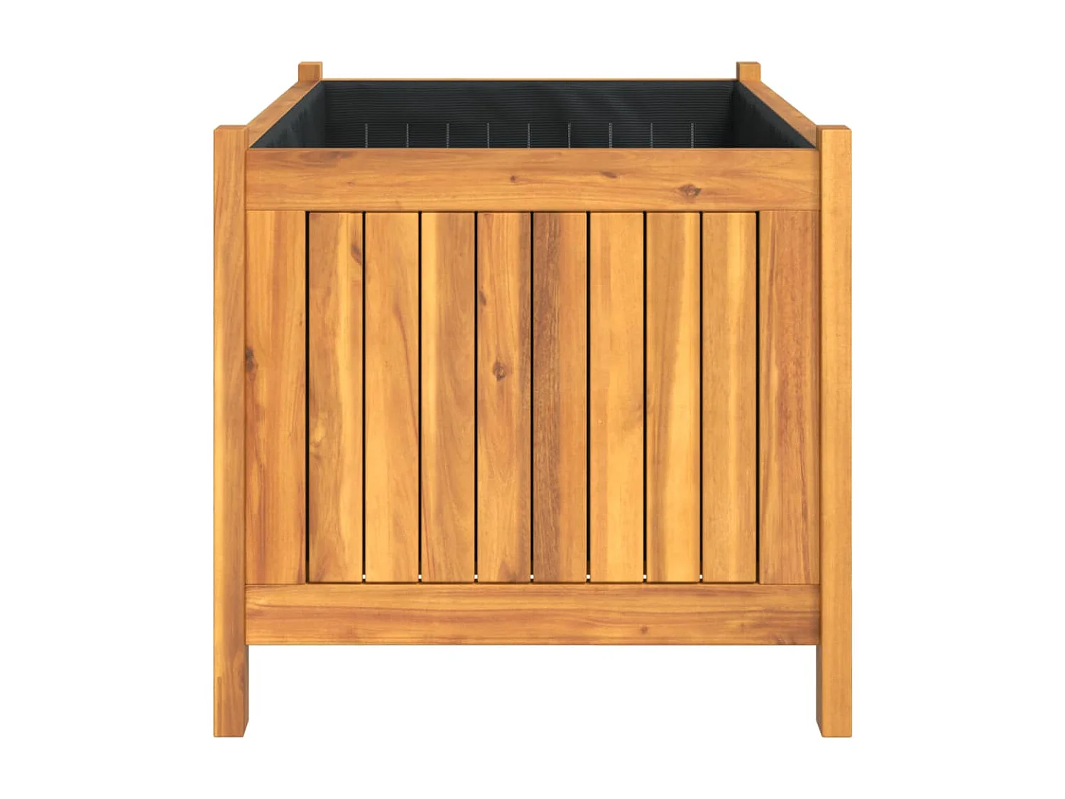 Jardinière avec doublure 80x42x40 cm bois massif d'acacia
