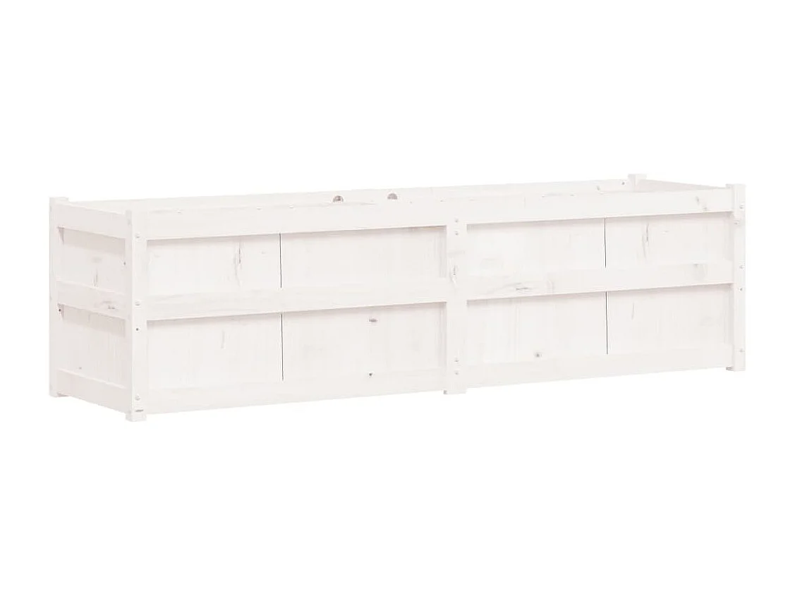 Vaso/floreira de jardim 180x50x50 cm pinho maciço branco