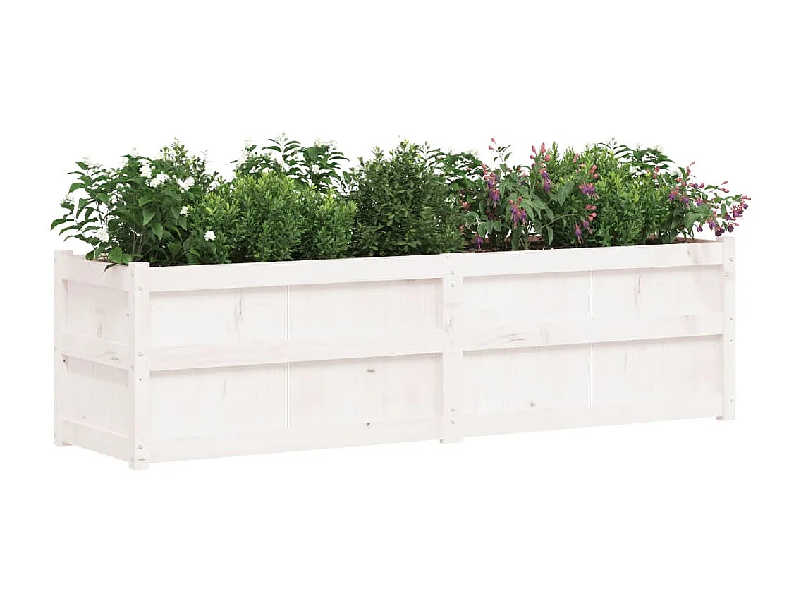 Vaso/floreira de jardim 180x50x50 cm pinho maciço branco