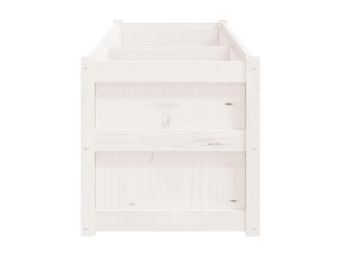Vaso/floreira de jardim 180x50x50 cm pinho maciço branco
