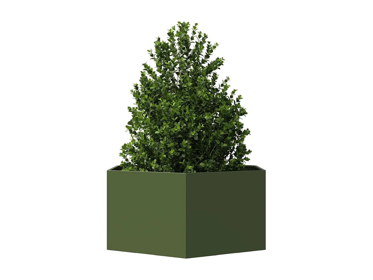 Jardinière vert olive hexagone 104x90x45 cm acier