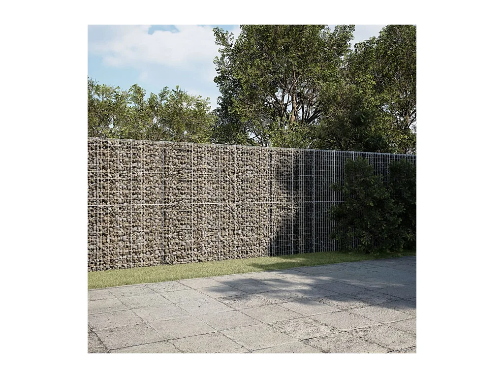 Cesto Gabbione con Copertura 700x50x200 cm Ferro Zincato