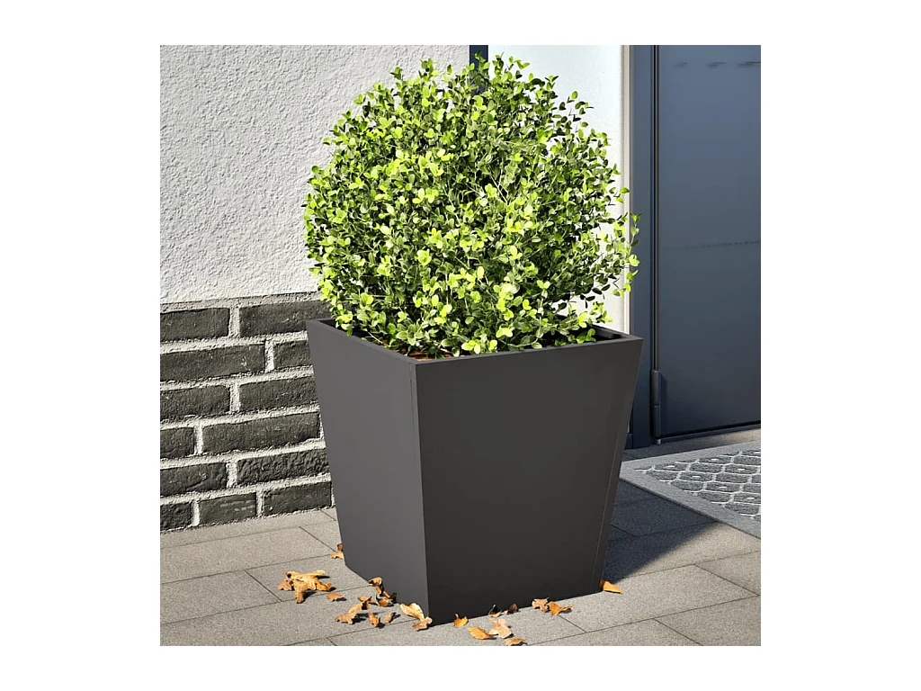 Fioriere da Giardino 2 pz Nere 40x40x40 cm in Acciaio