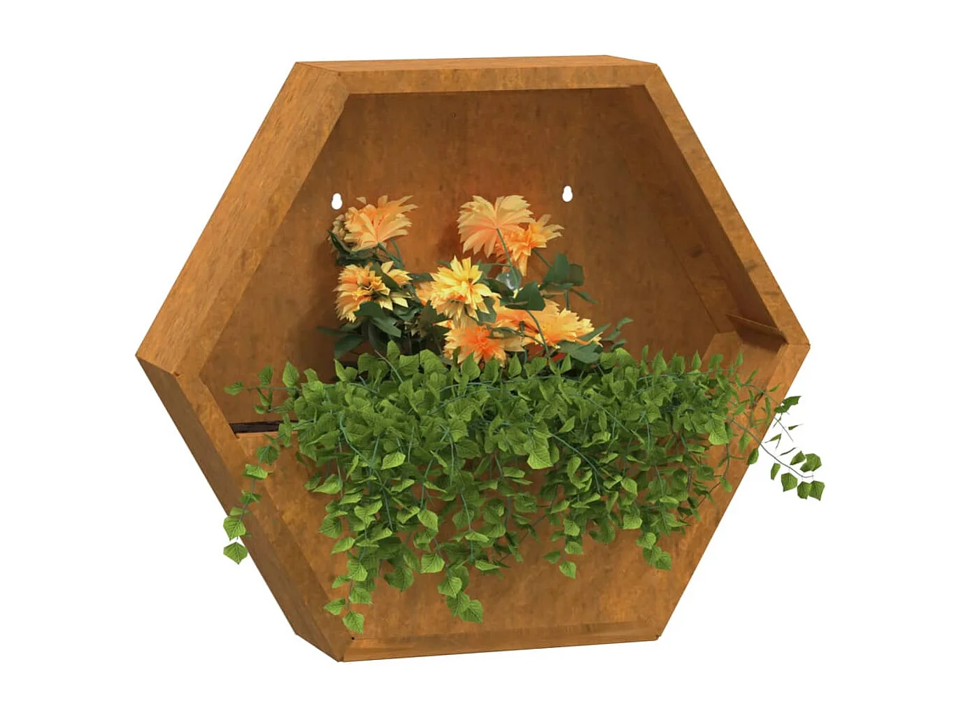 Fioriere da Parete 2 pz Ruggine in Acciaio Corten 46x10x40 cm