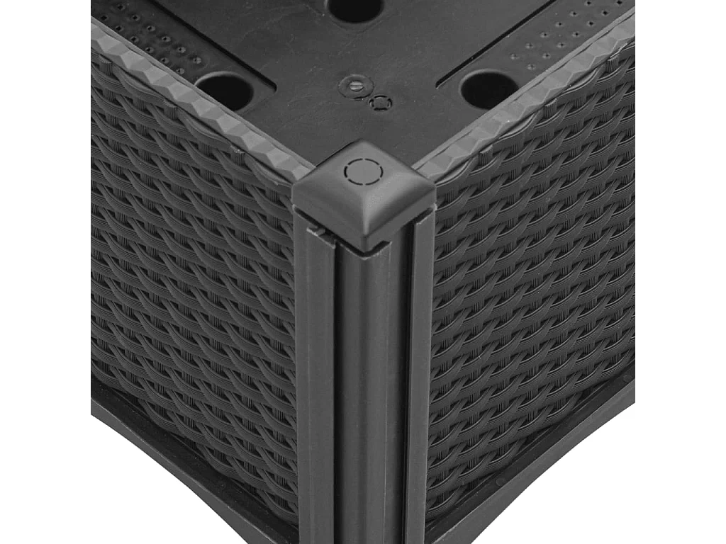 Plantenbak met latwerk 200x160x142 cm polypropeen zwart