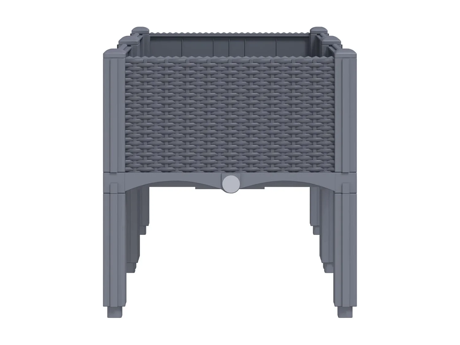 Jardinera con patas PP azul gris 80x40x42 cm