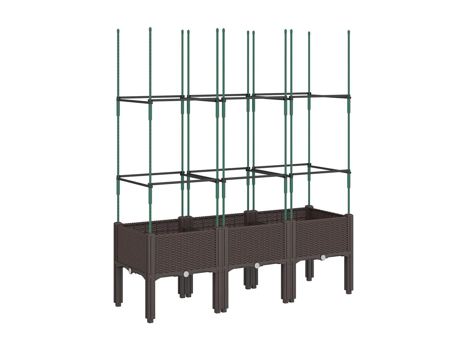 Plantenbak met latwerk 120x40x142,5 cm polypropeen bruin