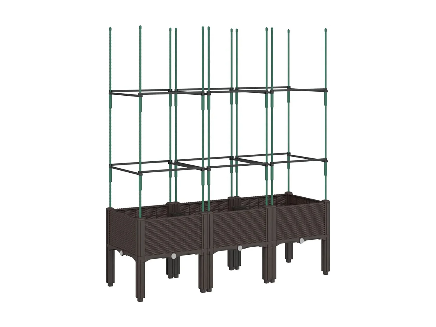 Plantenbak met latwerk 120x40x142,5 cm polypropeen bruin