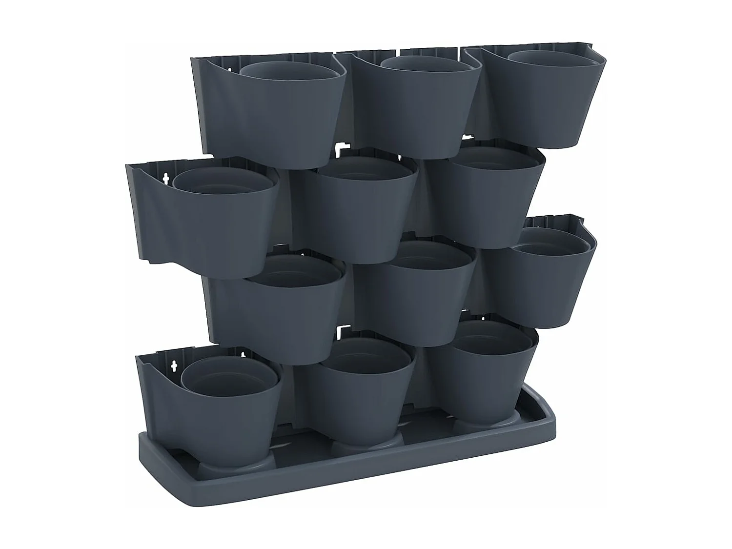Set de plantas jardín vertical 12 uds polipropileno antracita